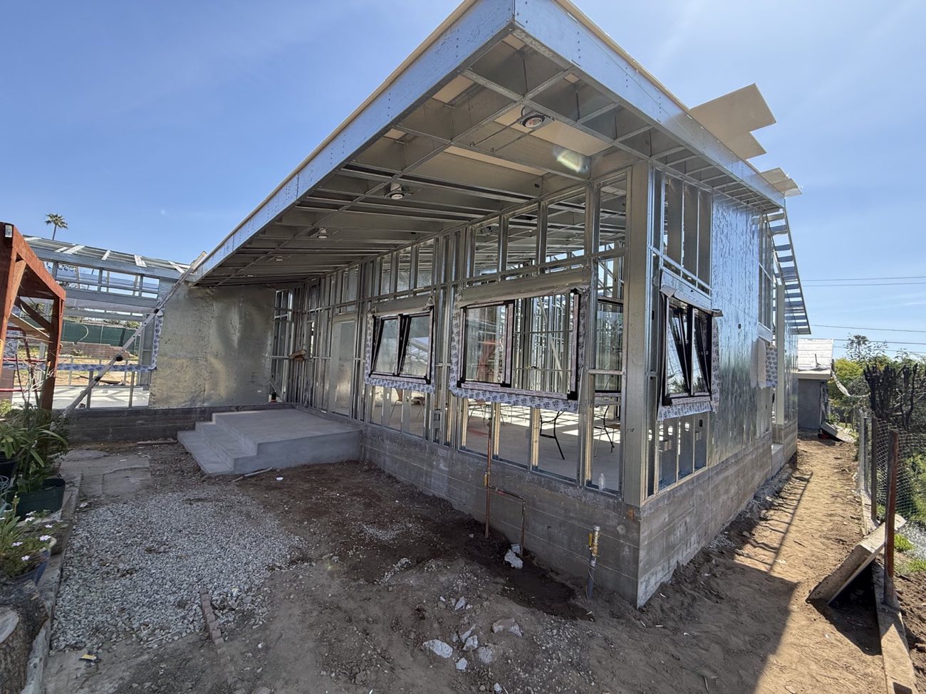 A NAXA-designed home taking shape in light-gauge steel